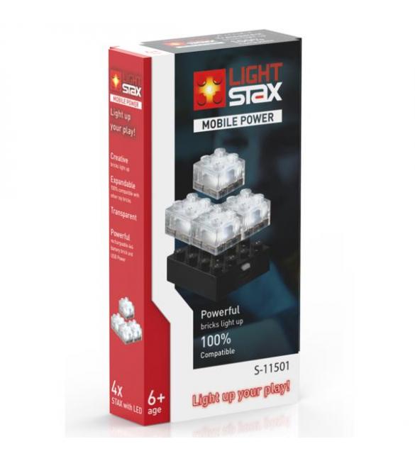База 4х4 LIGHT STAX в комплекте з 4-мя кирпичиками 2х2 Transparent LED